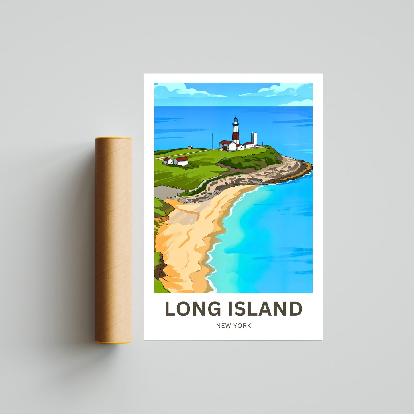 Long Island Travel Poster -  Montauk Point Escape