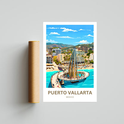 Puerto Vallarta  Travel Poster - Waterfront