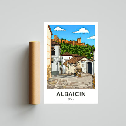Albaicín Travel Poster - The sight of Alhambra