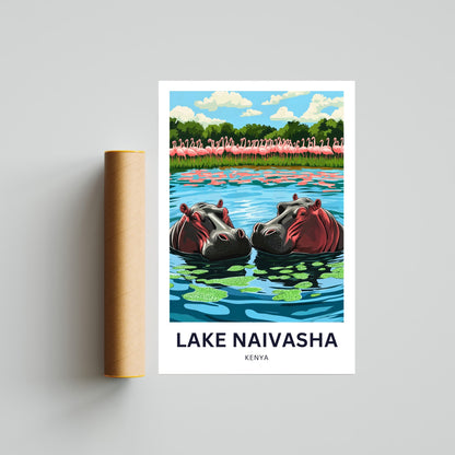 Lake Naivasha Travel Poster - Africa's Gem