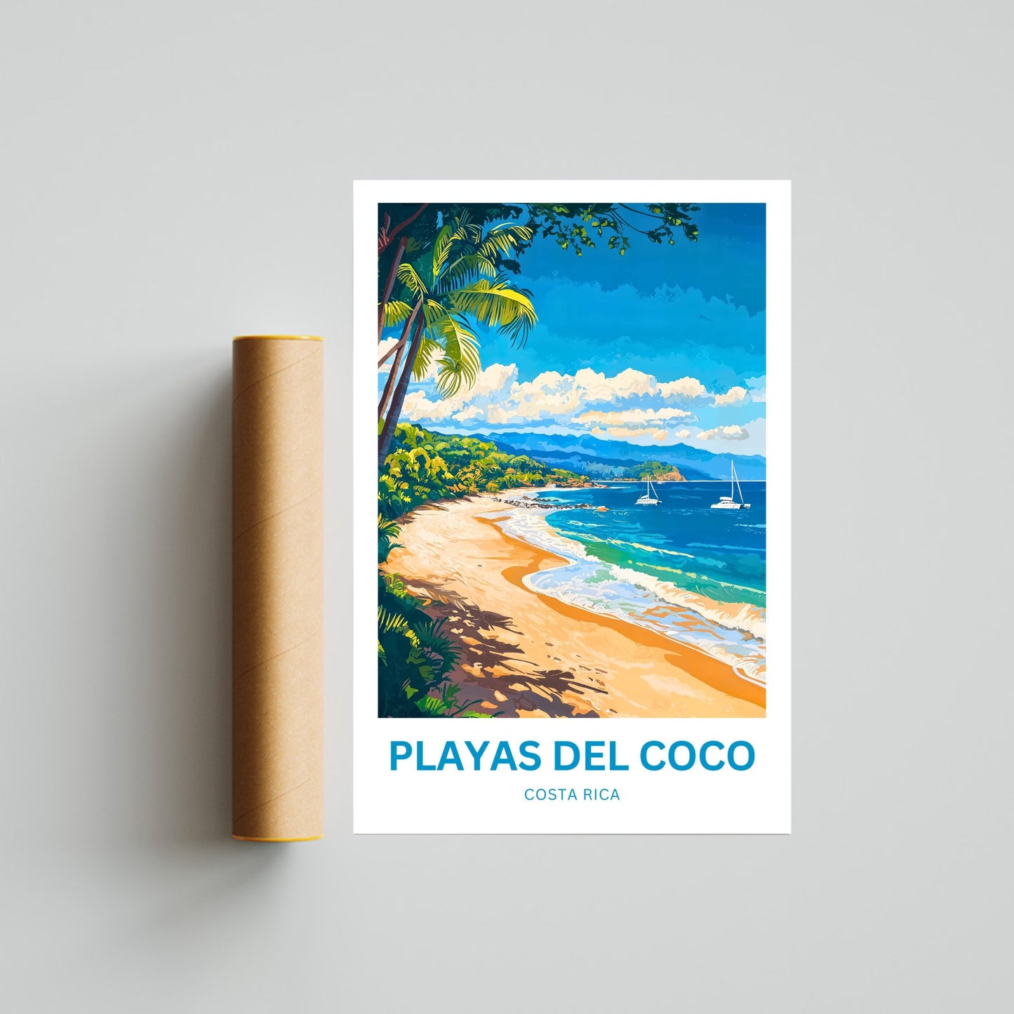 Playas del Coco Travel Poster  - Stunning Waters of Costa Rica