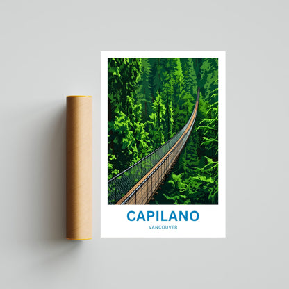 Capilano Suspension Bridge  Travel Poster - Forest crossing