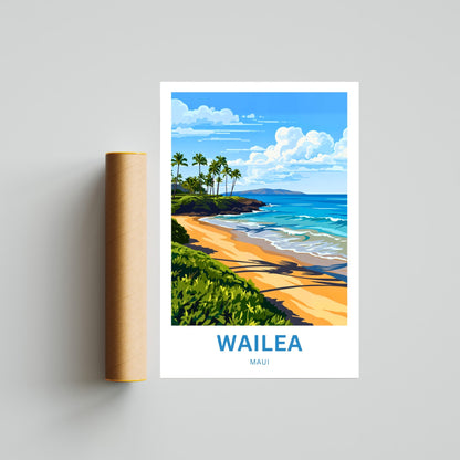 Wailea Travel Poster -  Tropical , Hawaii