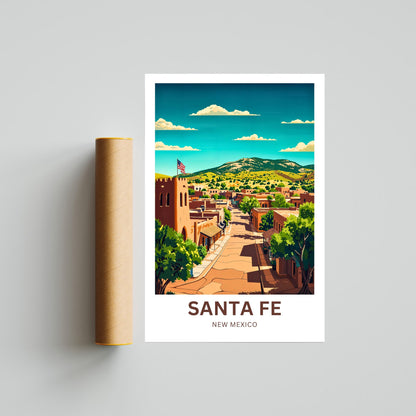 Santa Fe Travel Poster  - Mesmerizing Urban Street View