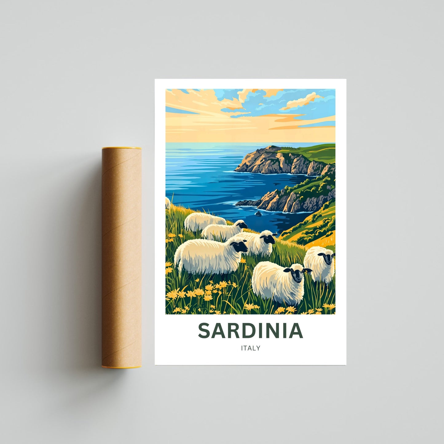 Sardinia Travel Poster - Where the Shepherds Roam