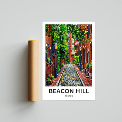 Beacon Hill Travel Poster -  Boston
