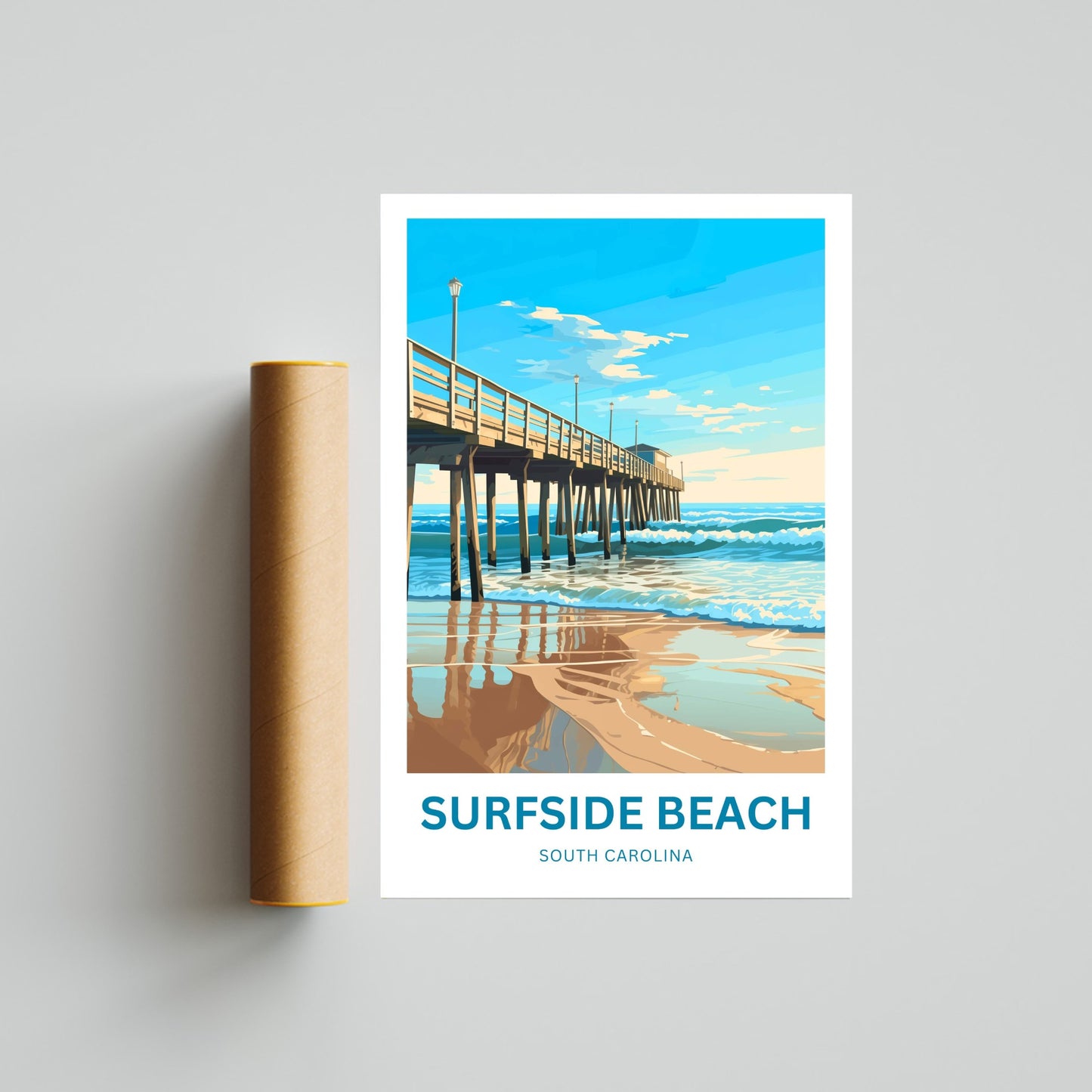 Surfside Beach Travel Poster -  South Carolina