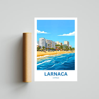 Larnaca Travel Poster - Cyprus Seaside