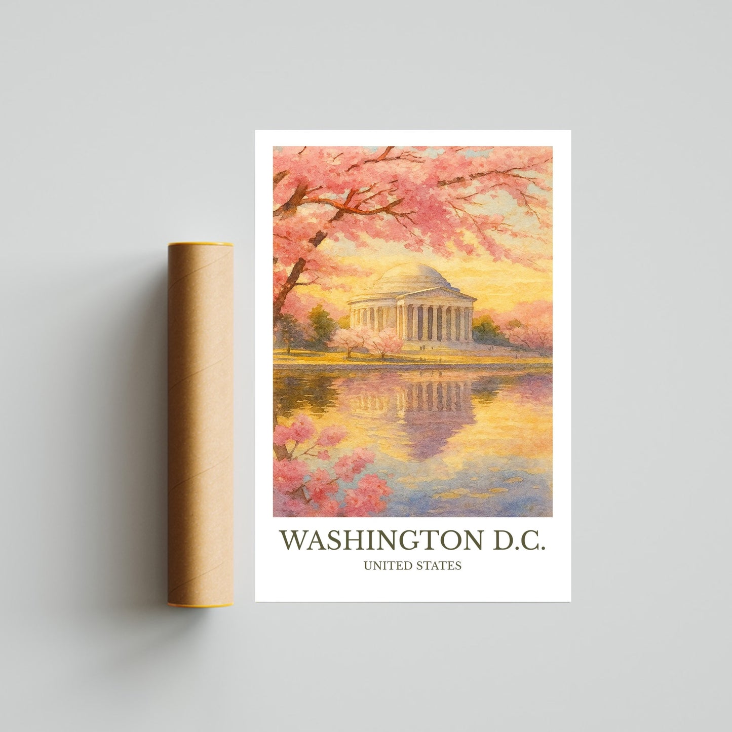 Washington, D.C, Watercolor design poster, United States Print, Washington, D.C Wall Art
