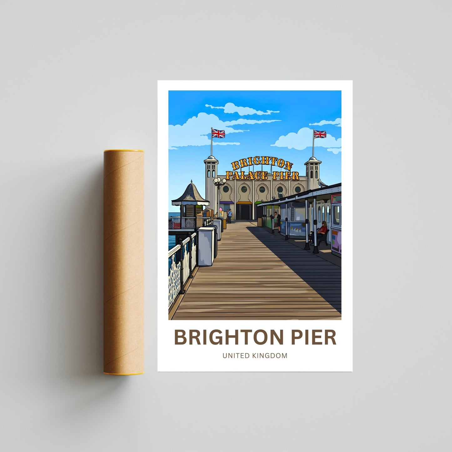 Brighton Pier Travel Poster - Carnival by the Coast