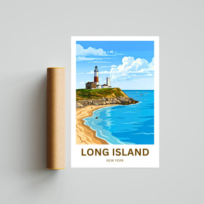 Long Island Travel Poster -  Montauk Lighthouse