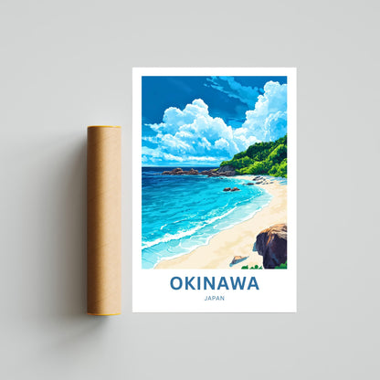 Okinawa Beach Travel Poster  - Serenity by the Sea