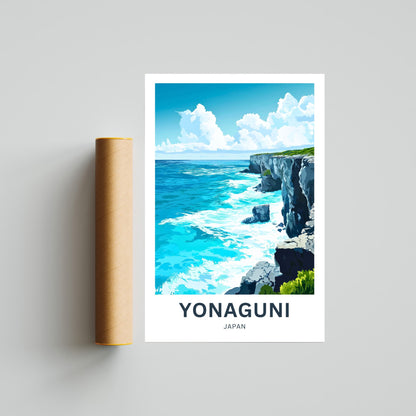 Yonaguni Travel Poster - Japan Captivating Cliffs