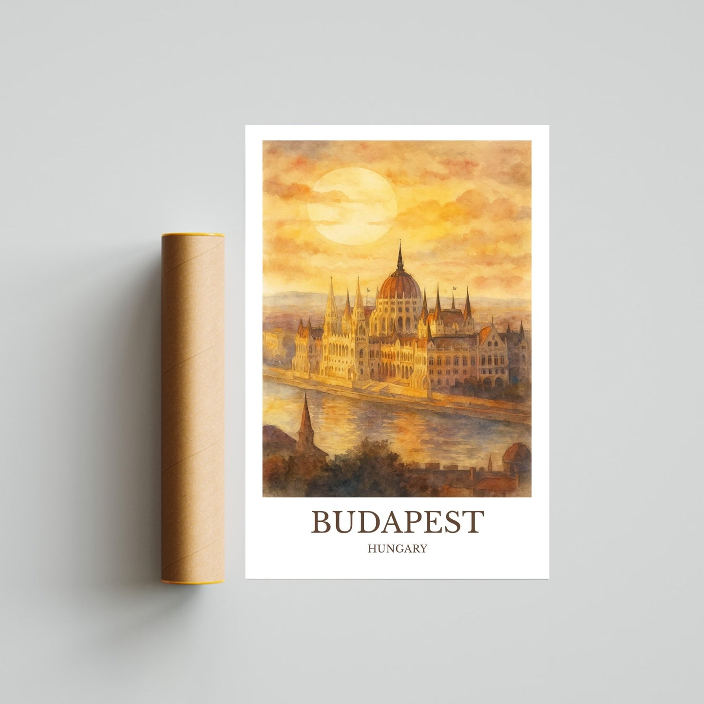 Budapest, Watercolor design poster, Hungary Print, Budapest Wall Art
