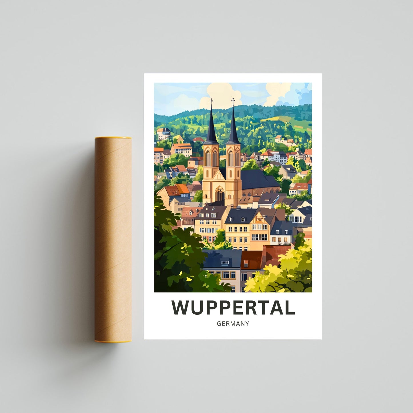 Wuppertal Travel Poster- Iconic Church View