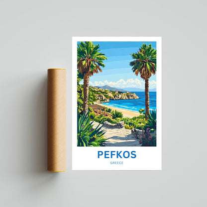 Pefkos Travel Poster - Rhodes Paradise