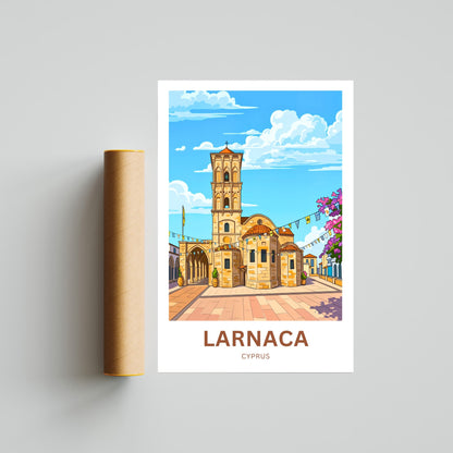 Larnaca Travel Poster - Iconic Church in Cyprus