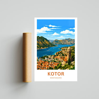 Kotor Travel Poster -   Montenegro Captivating Town View