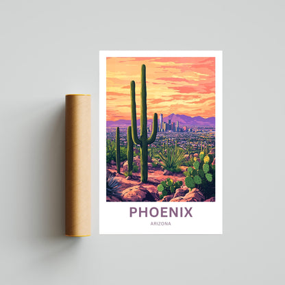 Phoenix Travel Poster - Cactus Trail – Phoenix Horizon