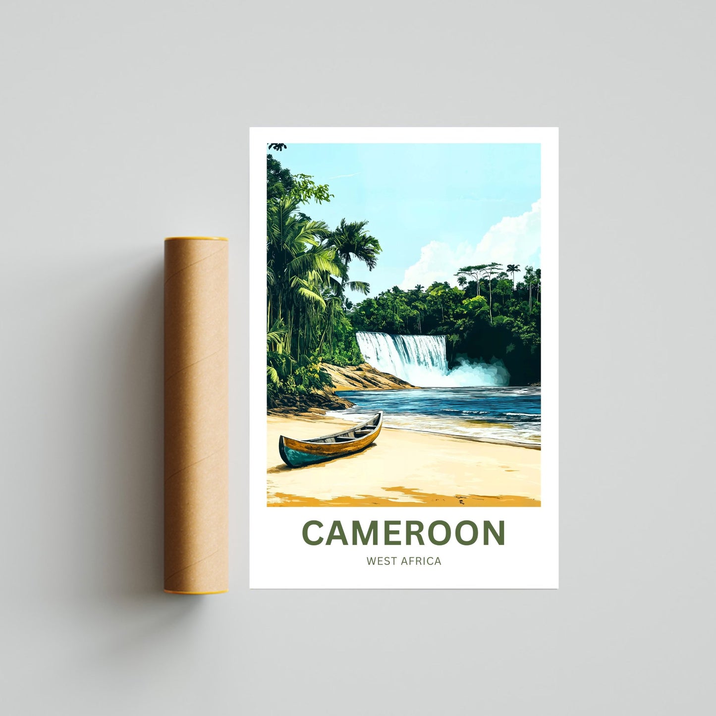 Cameroon Travel Poster - Costa Rica Captivating Waterfalls