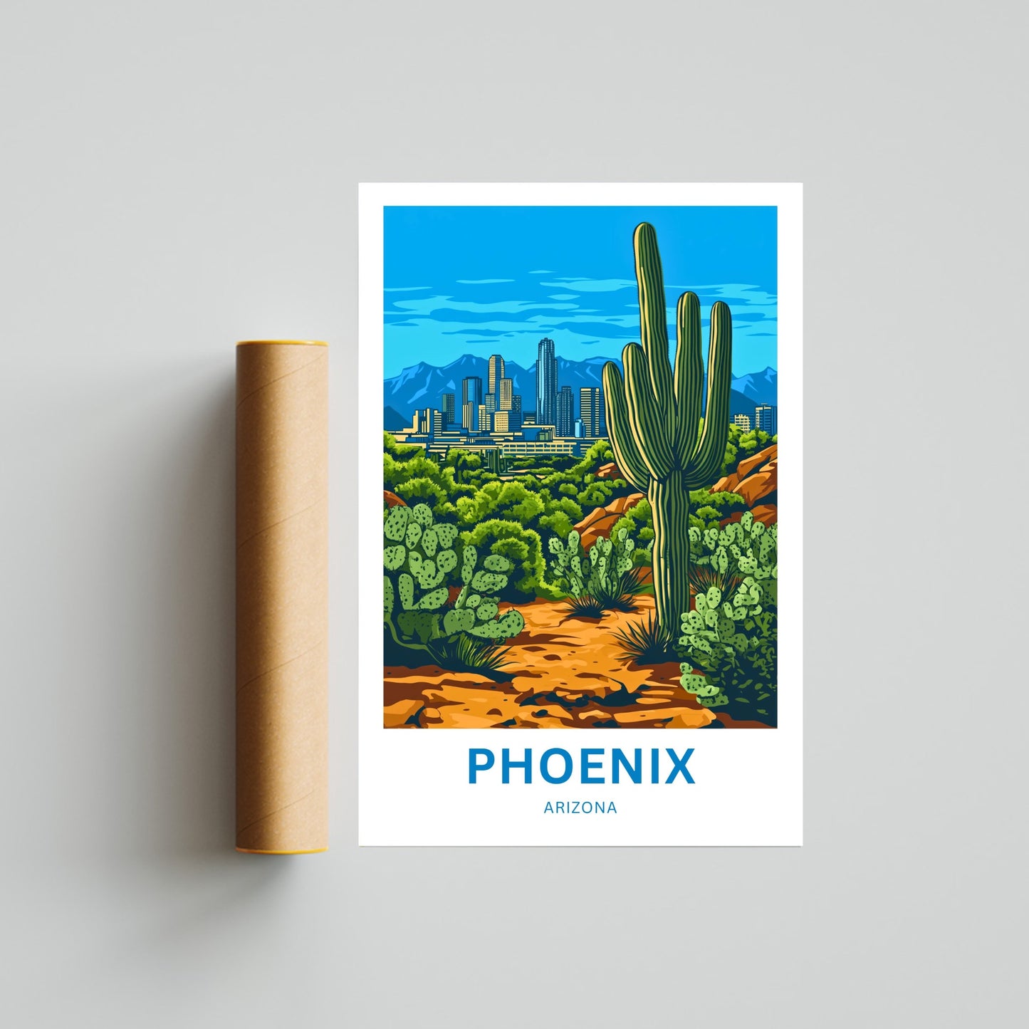 Phoenix Travel Poster - The Heart of the Sonoran Desert