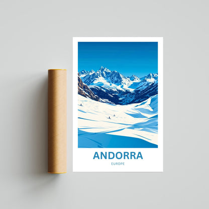 Andorra Travel Poster- Ski View