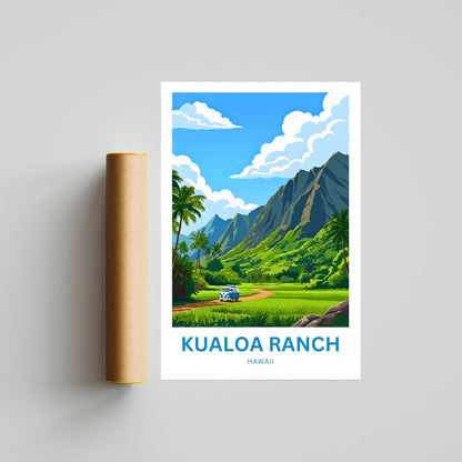 Kualoa Ranch  Travel Poster - Sacred valleys