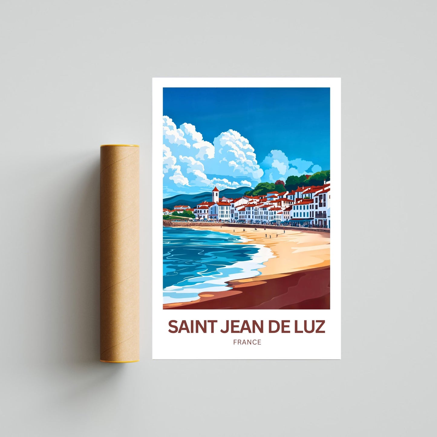 Saint-Jean-de-Luz Travel Poster - Captivating Beach