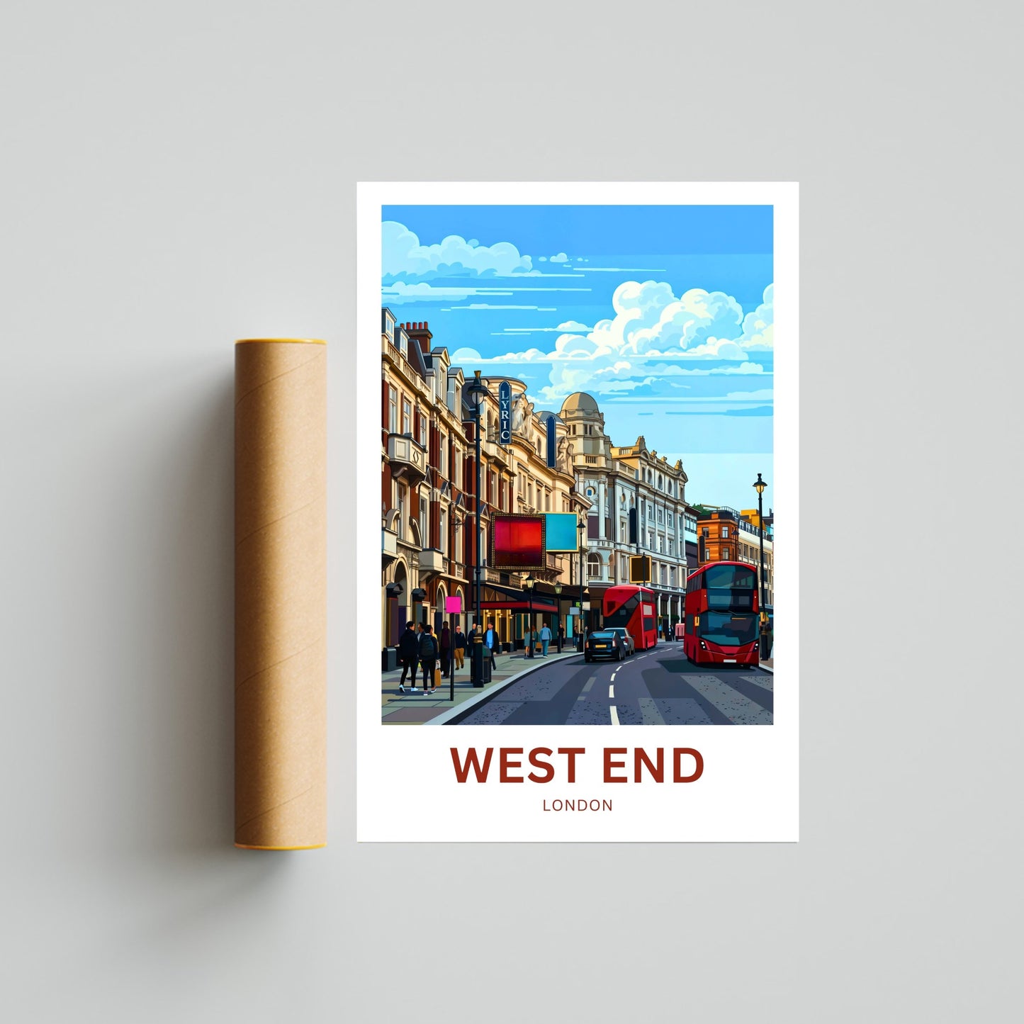 West End Travel Poster - London Theatre Street
