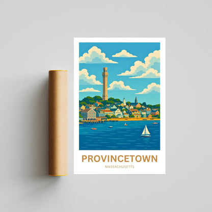 Provincetown Travel Poster- Pilgrim Monument Views