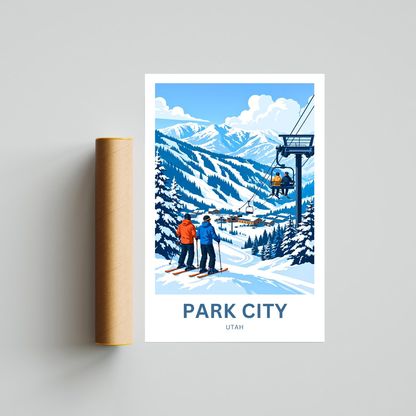 Park City Travel Poster - Alpine Ski Adventure