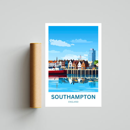 Southampton Travel Poster- Portside Dreams England