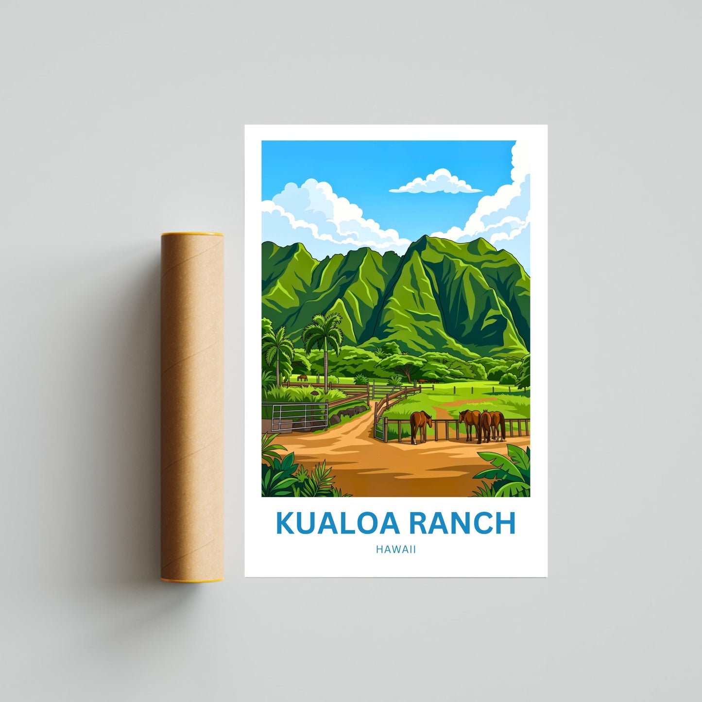 Kualoa Ranch  Travel Poster - Timeless