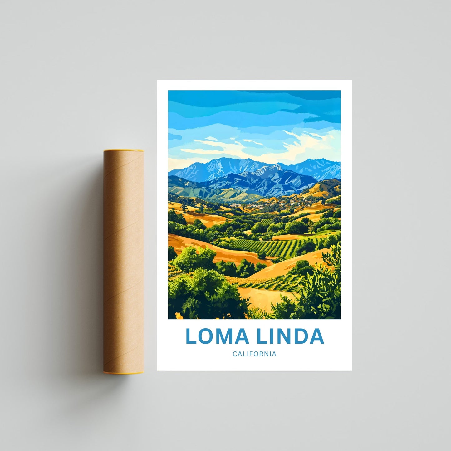 Loma Linda Travel Poster  - California Peaceful Escape