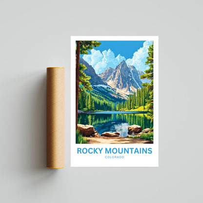 Rocky Mountains Travel Poster - Colorado Landscape