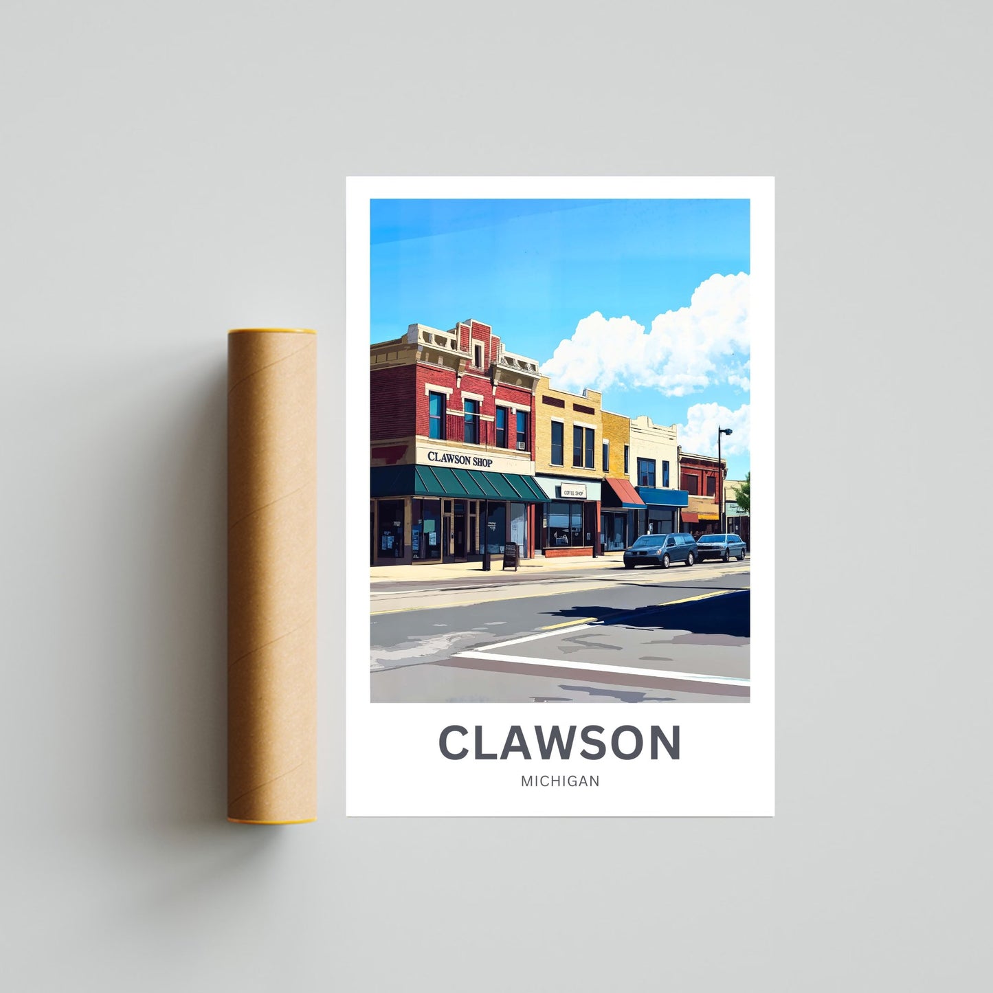 Clawson Travel Poster - Downtown Days – Clawson, MI