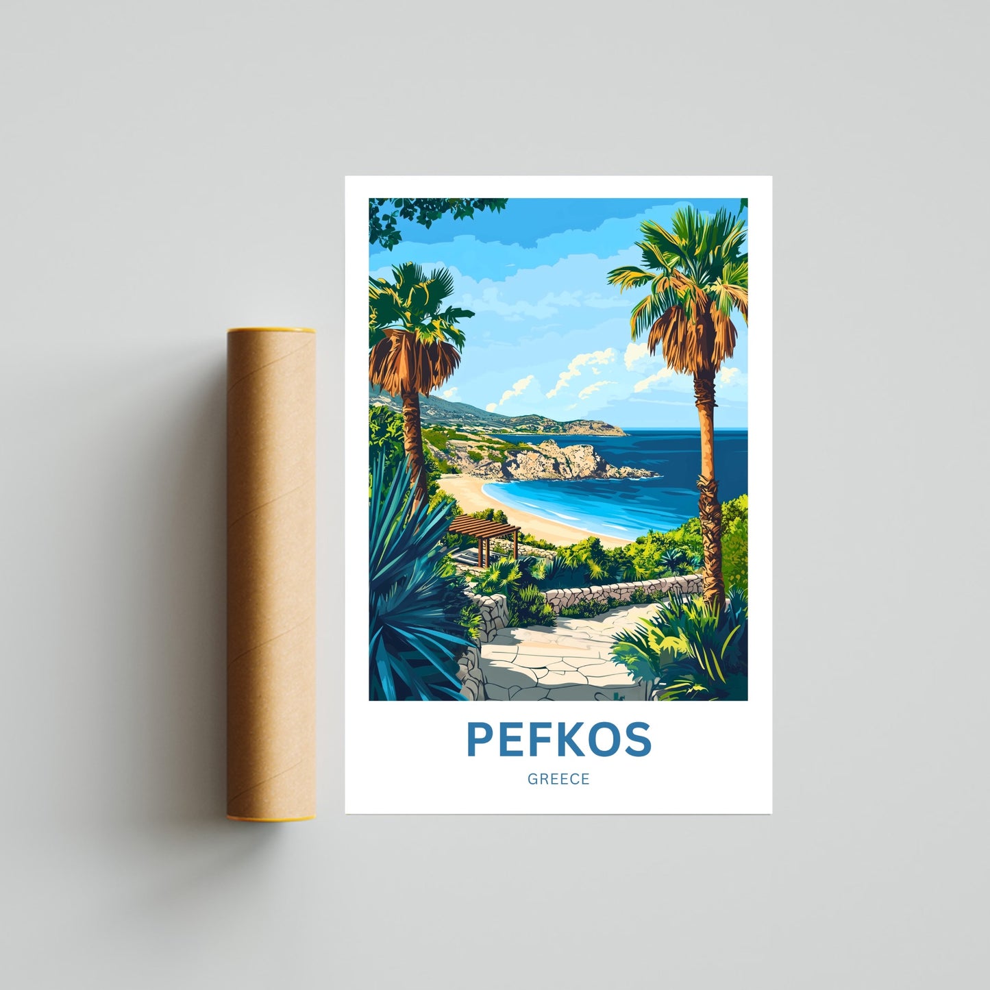 Pefkos Travel Poster - Greece Gateaway