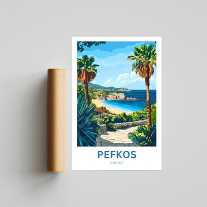 Pefkos Travel Poster - Greece Gateaway