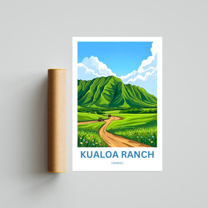 Kualoa Ranch  Travel Poster - Spirit of Hawaii