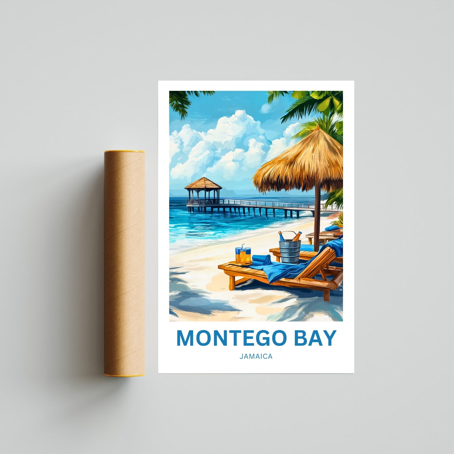 Montego Bay Travel Poster - Serene Island of  Jamaica