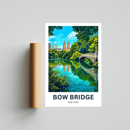 Bow Bridge  Travel Poster - New York’s Gentle Curve