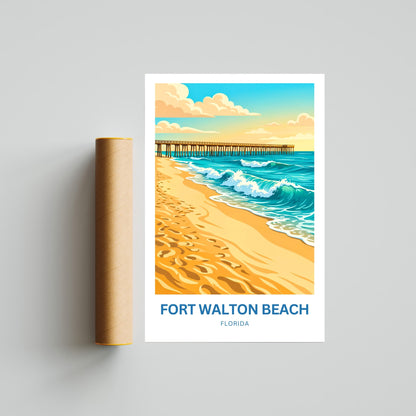 Fort Walton Beach Travel Poster - Sun Set Vibe