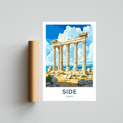 Side, Turkey Travel Poster - Gateway to the Mediterranean