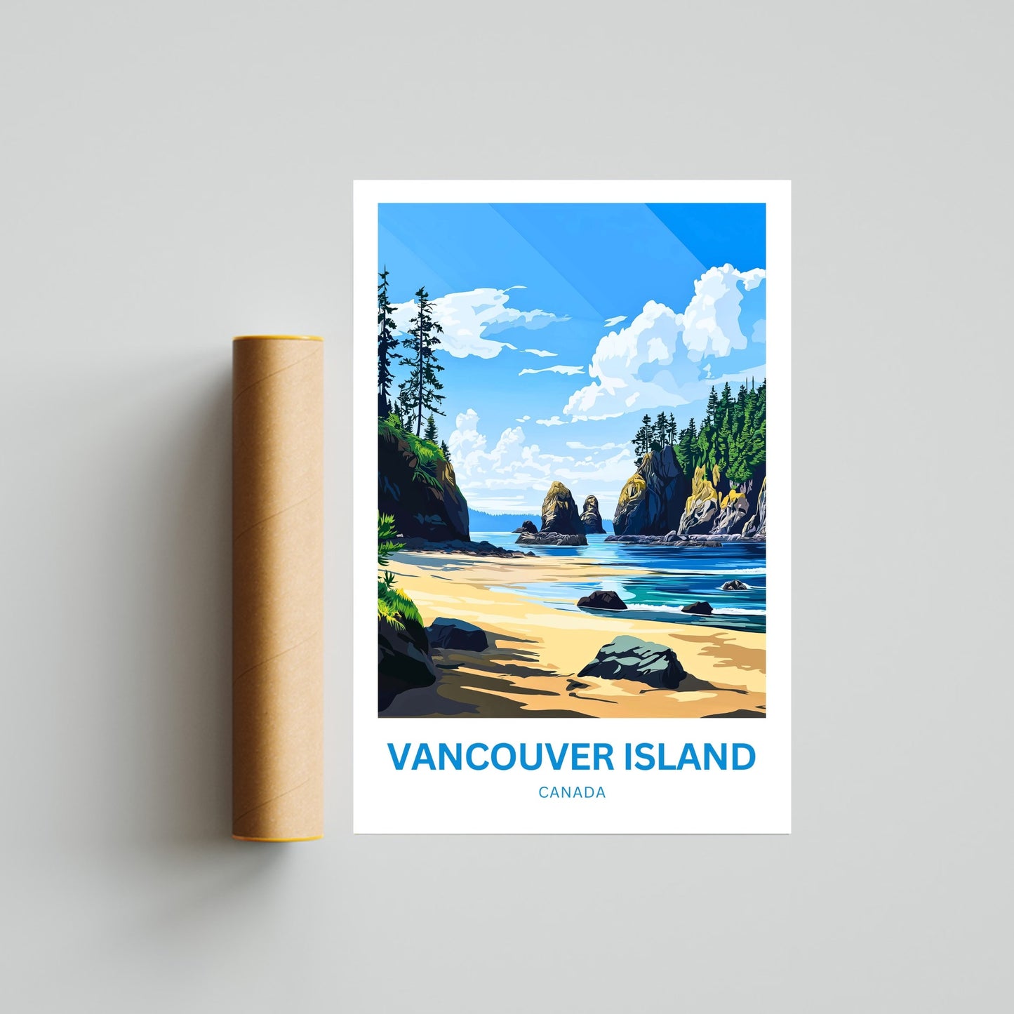 Vancouver Island Travel Poster - The Spirit of the Pacific Wild