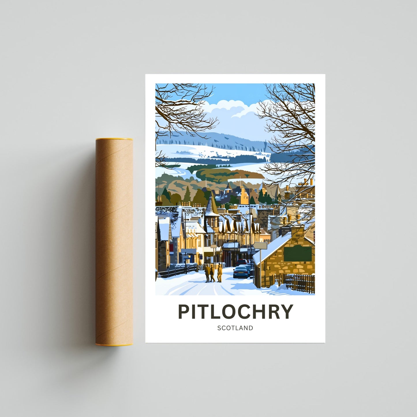 Pitlochry, Scotland Travel Poster - Gateway to the Highlands