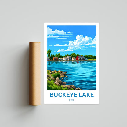 Buckeye Lake Travel Poster -  Peaceful Waterways