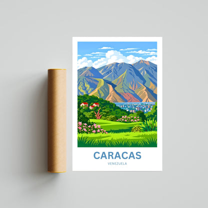 Caracas Travel Poster - Captivating Mountain View