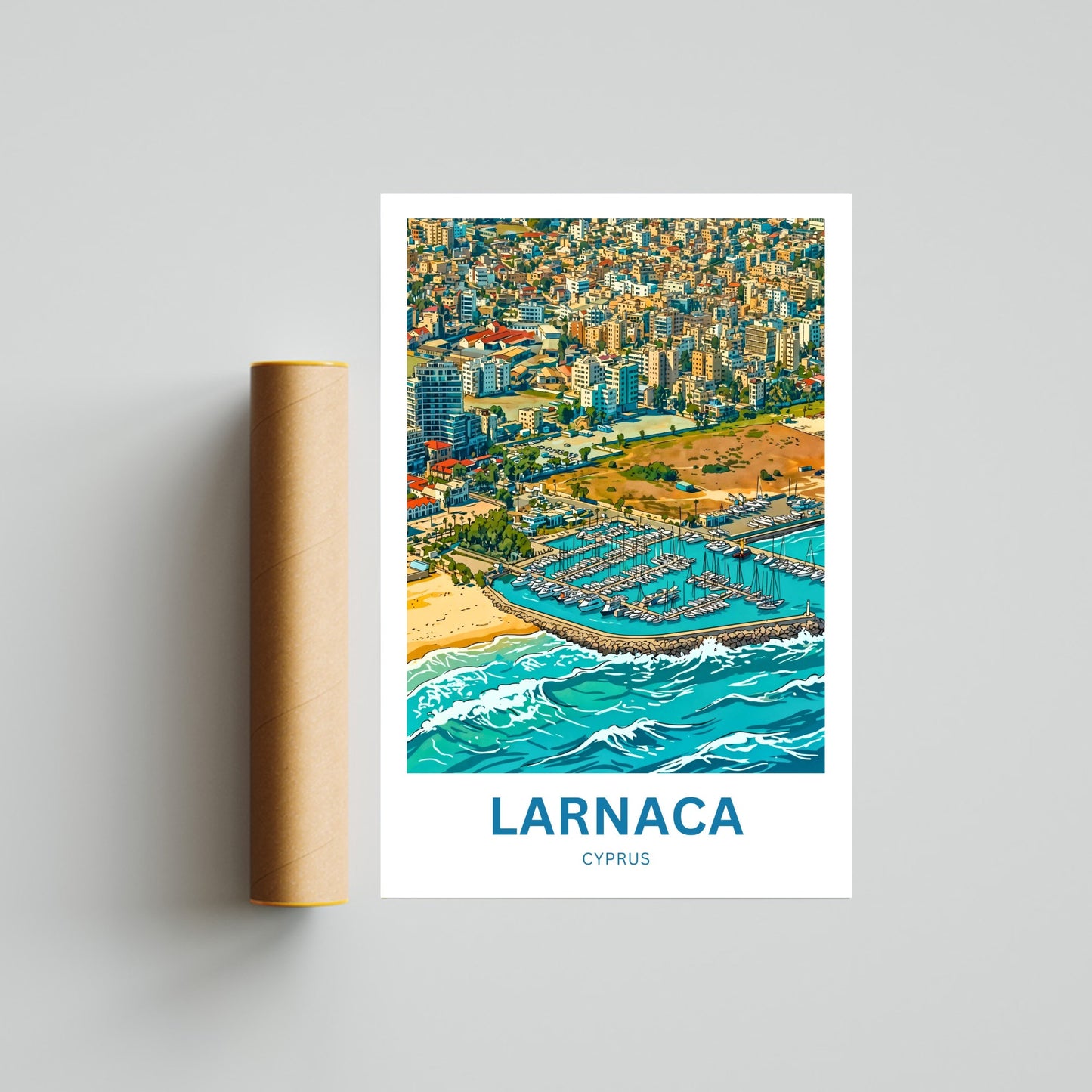 Larnaca Travel Poster - Cyprus Bay