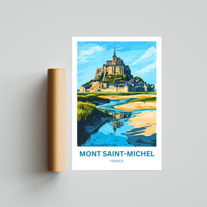 Mont Saint-Michel Travel Poster - Sacred Island, Timeless Wonder