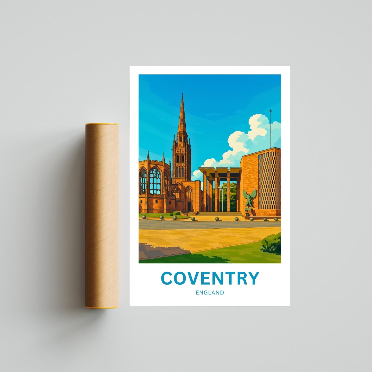 Coventry Travel Poster- Captivating England's Cathedral Ruins